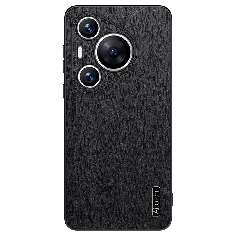 For Huawei Pura 70 Pro/Pura 70 Pro+ Anti-Scratch Case Wood Texture PU Leather+PC+TPU Phone Cover