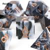 7 Stück schwarz weiß goldene Zahlen scharfkantige Harzwürfel polyedrische Würfel geeignet für Rollenspiele, RPG-Brettspiele