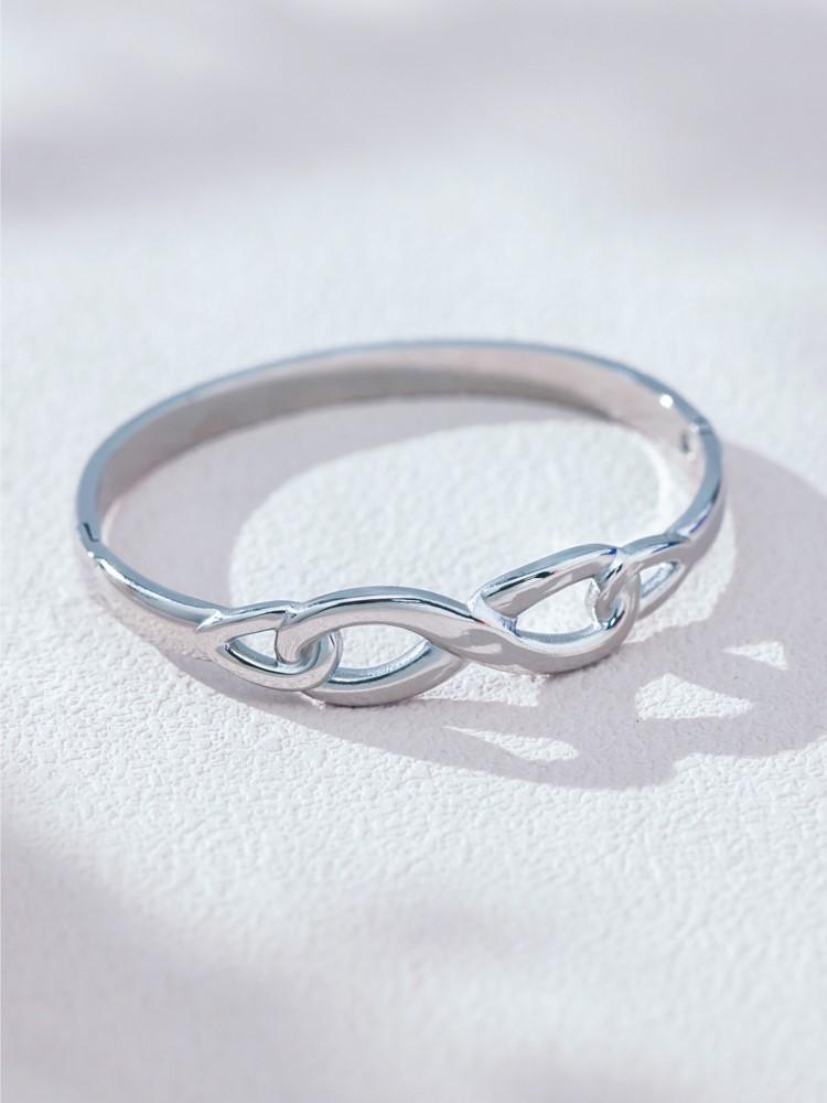 Stainless Steel Bracelet Bangles For Women 18k Gold Plated Waterproof No Tarnish Number 8 Pattern Openable Cuff Bracelets Bangle