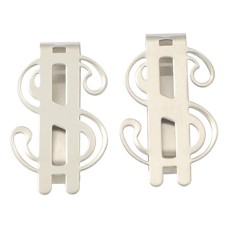 1Pcs Slim Money Clip Stainless Steel Cash Bills Credit Clip  Dollar Design  Coin Banknote Cash Clamp Holder
