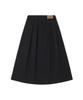 Lee Cotton Pleated Long Skirt Black