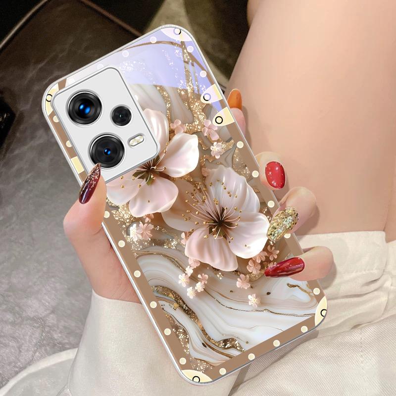 

Коробка Розовые Цветы Для Xiaomi 14 Ultra 13 Lite Redmi Note 13 11 Pro 12 Plus Poco X6 3 Pro F4 6 GT Закаленный Чехол для Телефона For Note13ProPlus