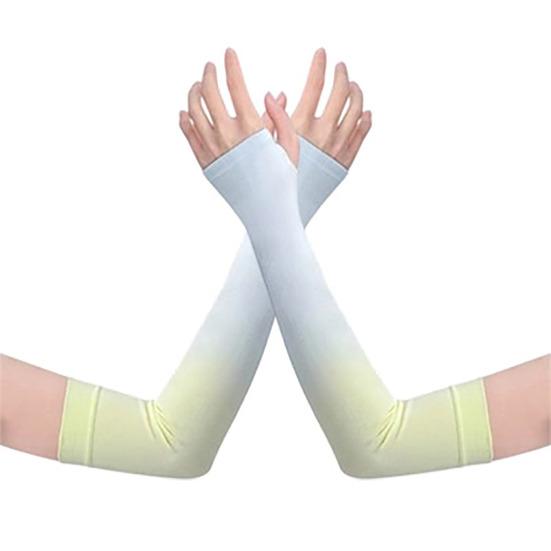 Sun Protection Arm Sleeves, Cooling UV Protection Sleeves, Mosquito Repellent Sleeves, with Thumb Hole, Gradient Colors for Women Summer Cycling