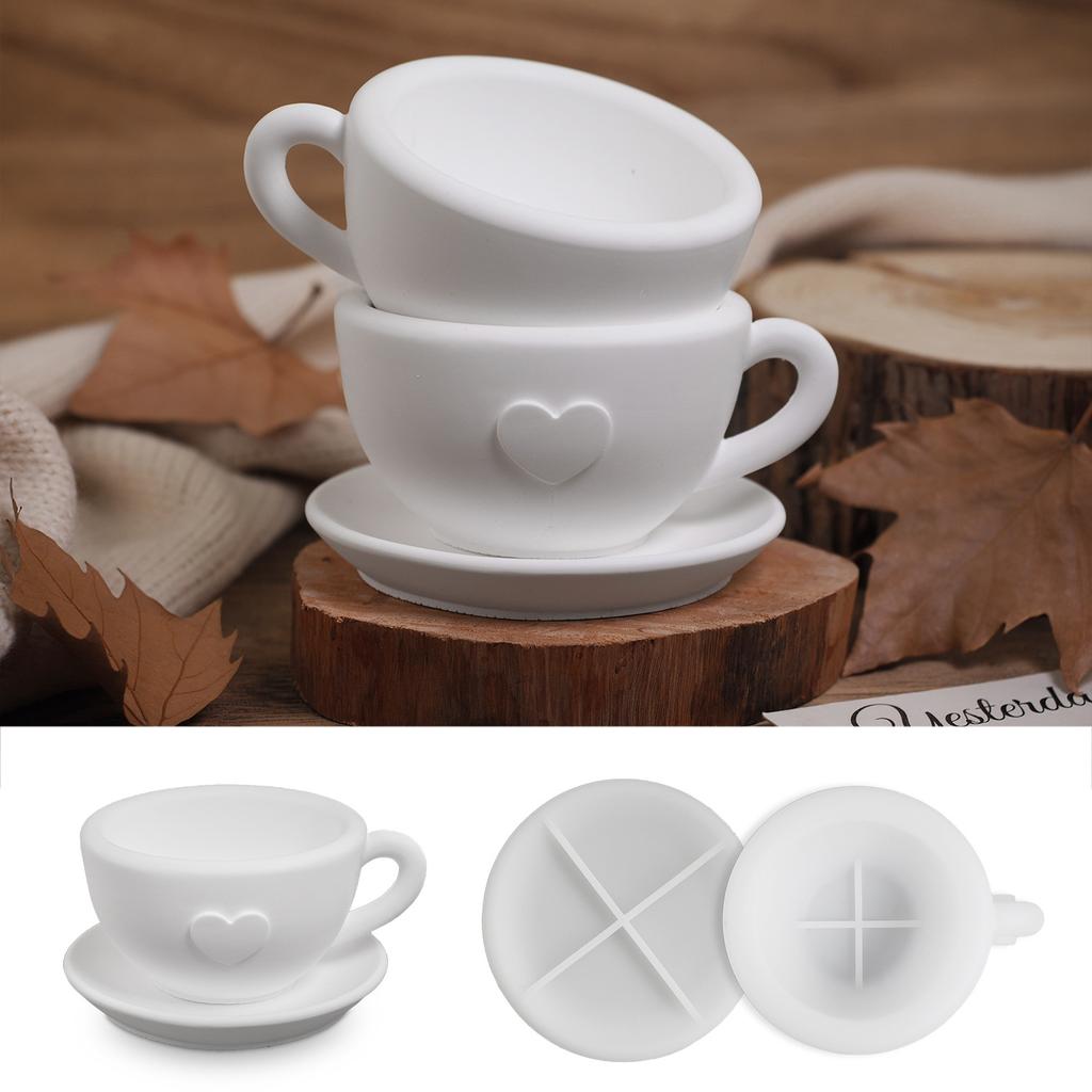 Portacandele a forma di tazza da tè Stampo in silicone a forma di tazza da caffè Stampo in silicone per flacone di sapone per Artigianato in resina fai-da-te Decorazione da tavola invernale per la casa