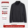 Dibinzhe Men's Plus Size Casual Stand-Collar Zip-Up Jacket