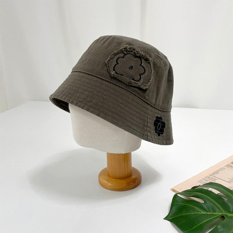 

Women s two-tone flower frayed street hat C5562_Ivory