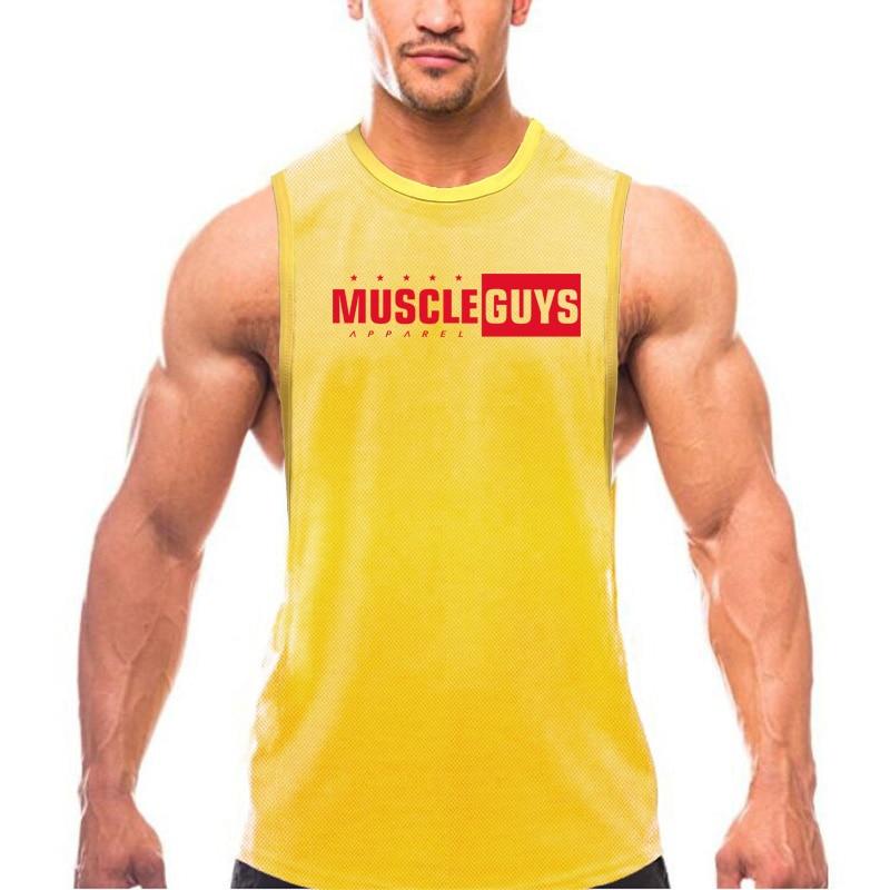 

Делай работу Личность Тренд Мужская Спортивная Тренировочная Одежда С Принтом Широкие Плечи Летняя Фитнес Бодибилдинг Свободная Майка с О-образным Вырезом Быстросохнущая XXL жёлтый