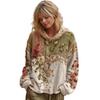 Dame Vintage Bohemian Blomstret Hættetrøje Afslappet Langærmet Hættetrøje med Lomme Oversized Blomsterkunst Print Pullover Toppe
