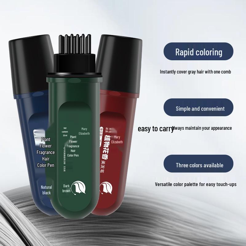 Mary Elizabeth Pflanzenbasierte Haarfarbe & Stylingkamm – Grauabdeckung & haarschonendes Auffrischen