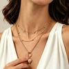 Retro Multi-layer Beaded Necklace with Heart-shaped Rhinestone
