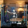 Ornement Squelette d'Aquarium Décoration Halloween Squelette Dansant, Mouvement des Articulations par Bulles, Ornement Atmosphérique pour Aquarium, Réaliste