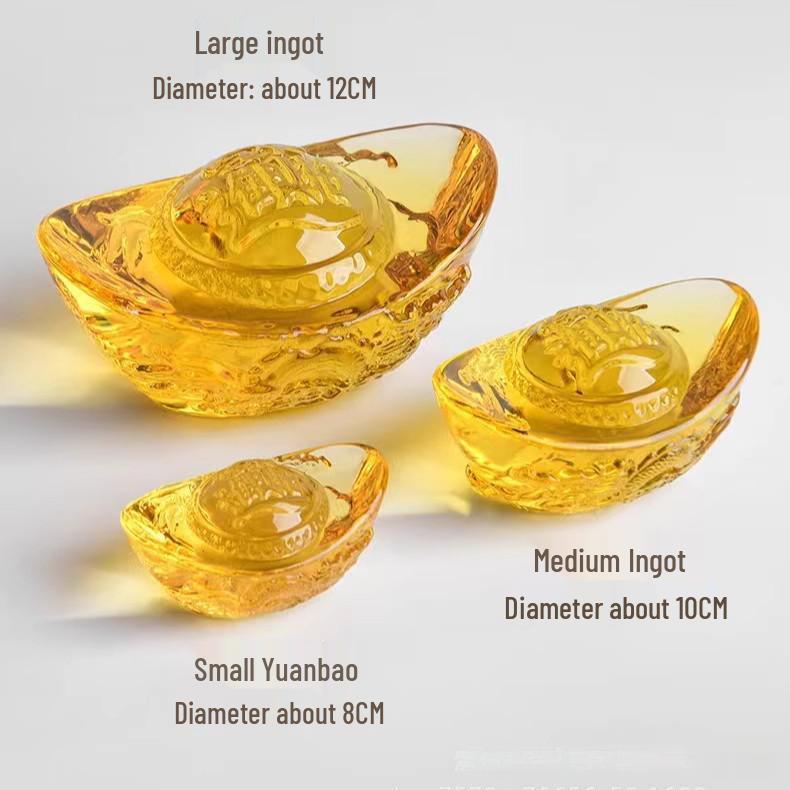 Crystal Dragon Pattern Yuanbao Ornament: Wealth-Attracting Handicraft for Home & Housewarming Gifts 35