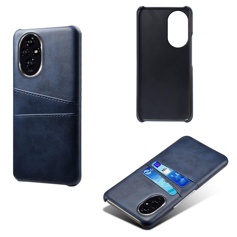 

For Honor 200 5G Case Dual Card Slots PU Leather+Hard PC Phone Cover Blue