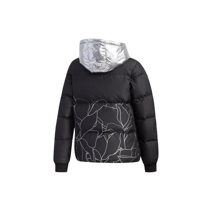 adidas Neo Slim Fit Hooded Down Jacket Women Outerwear Black EI4421
