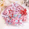 2Pcs/set 2.36''  Valentine's Day Printed Bow Hairclips for Girls Children Ribbon Hair Bows Clip Cheer Up Hair Accessories Gifts
