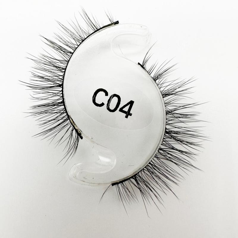 Low Price Glitter Lashes Natural Fluffy Half Lashes Faux Mink Korean Pbt Fiber 10 Pairs 12mm Mink Eyelashes