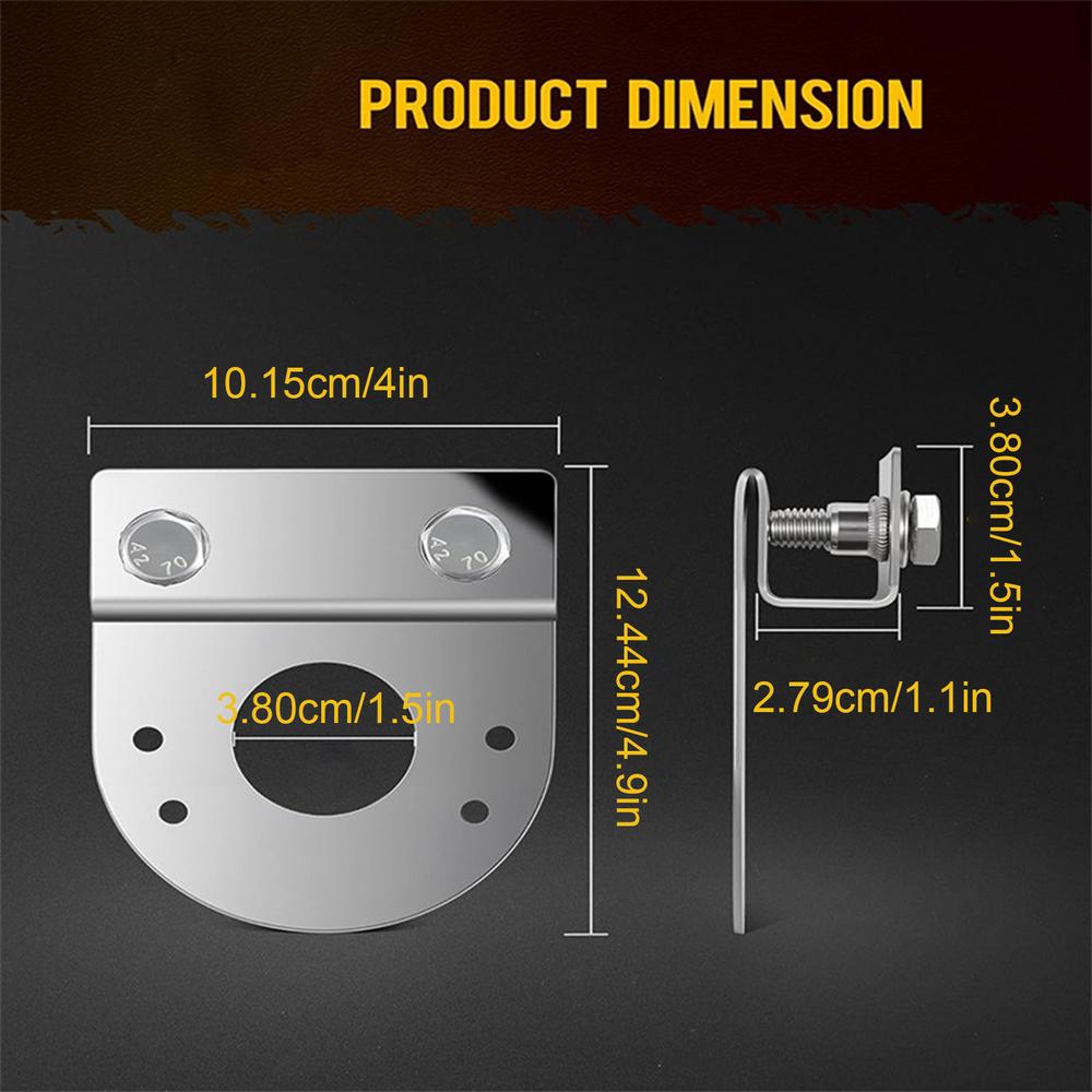 2pcs Stainless Steel Watermelon Light Base Bracket, Clip-on Universal Mounting Light Bracket, For Semi-trailer Trucks, Van Pick
