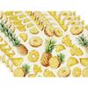 4/6 Piezas Manteles de Mesa de Verano con Fruta de Piña, Adiciones de Comedor para Festividades de Primavera Estacionales para Decoración de Cocina 12X18 Pulgadas