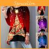 Damen Weihnachtsbaum Tops Gemütlich Langarm Lässig Weihnachten Pullover T-Shirt Bluse