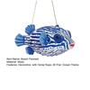 Ocean Theme Striped Puffer Fish Wall Decor Nautical Wooden Hanging Sign with Hemp Rope Decorative Beach Pendant for Beach House