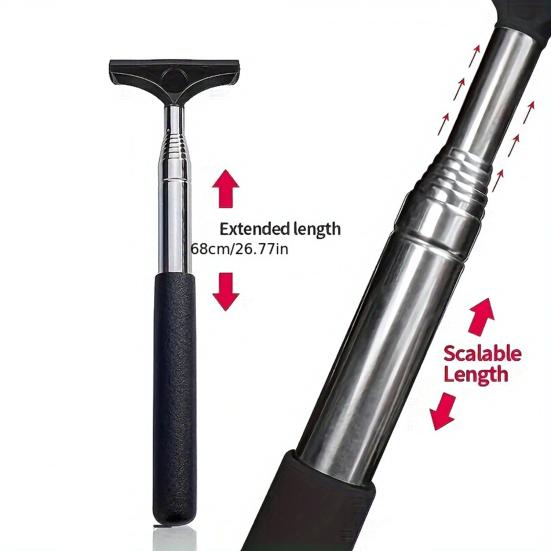 Extendable Car Side Mirror Wiper Window Squeegee Multi-Function Glass Cleaner for Rain Dirt Portable Compact Essential Auto Cleaning Tool for Cars