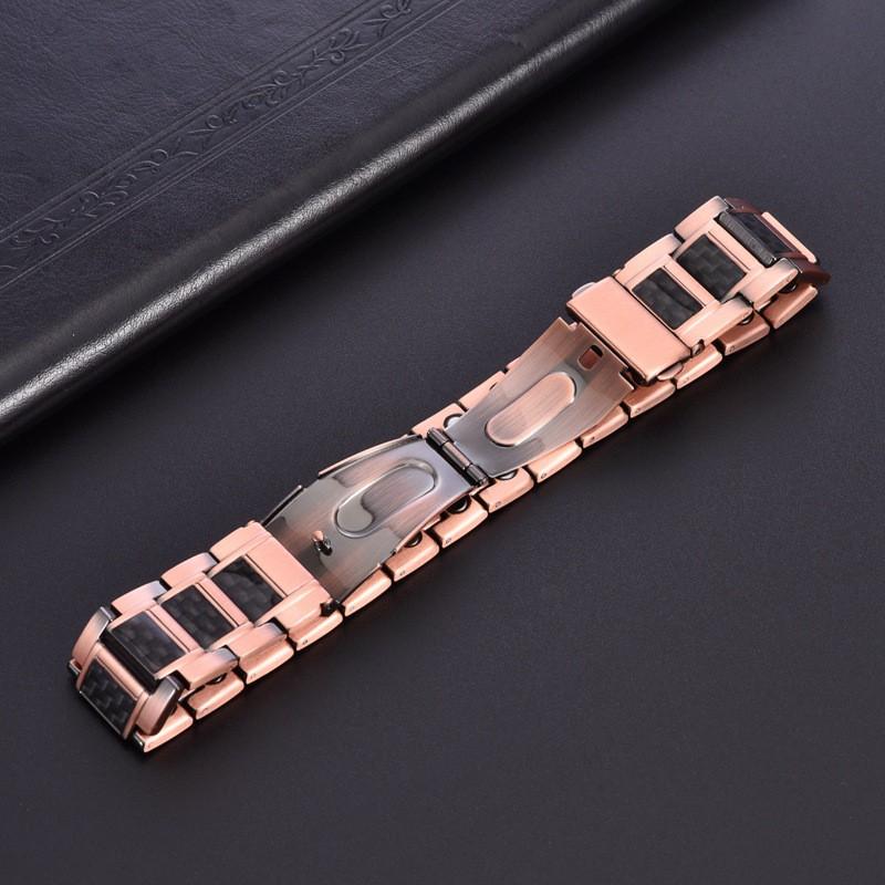 Copper Magnetic Therapy Bracelet Men Women Geometric Design Fashionable Three-Row Magnet Stackable Jewelry