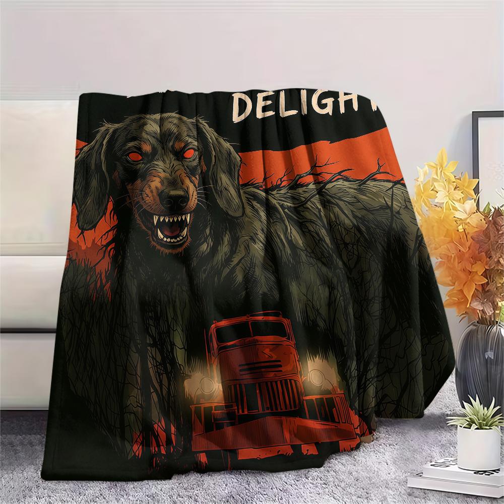 Dark and Terrifying Animals Print Flannel Blanket,High quality Comfortable for All Seasons,Home Decor,Warmth and Comfort,Perfect for Christmas Gifts