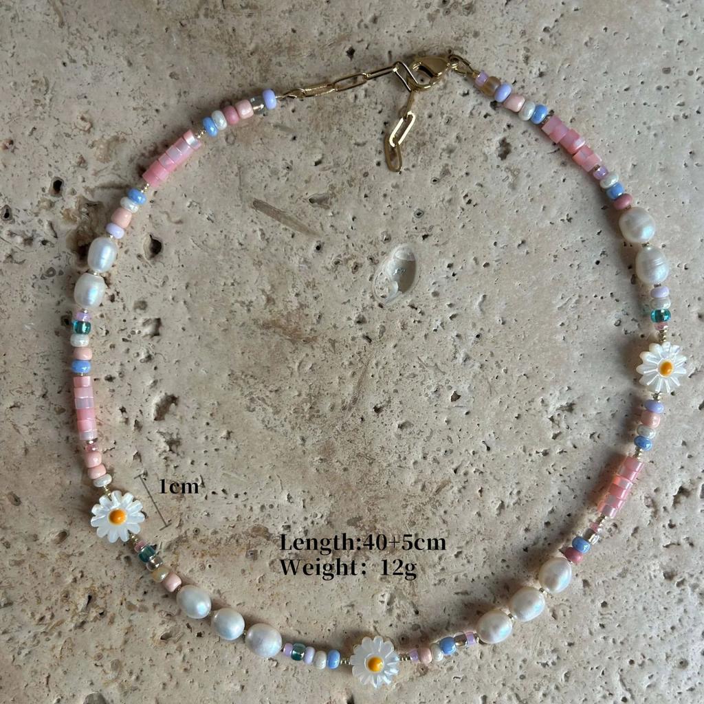 Love Peach Heart Beaded Pendant Necklace Baroque Freshwater Pearl High Color Retention