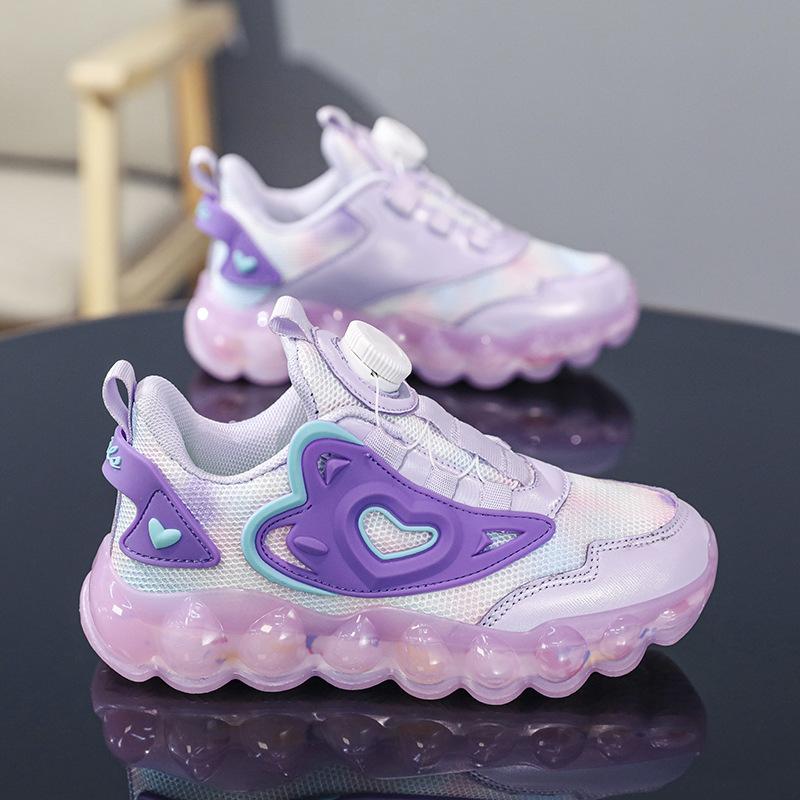 Classmate Girls Shoes 6-12 Years Old Spring and Autumn Breathable Mesh Lightweight Sports Shoes Girls Middle-aged and Older Children Waterproof C