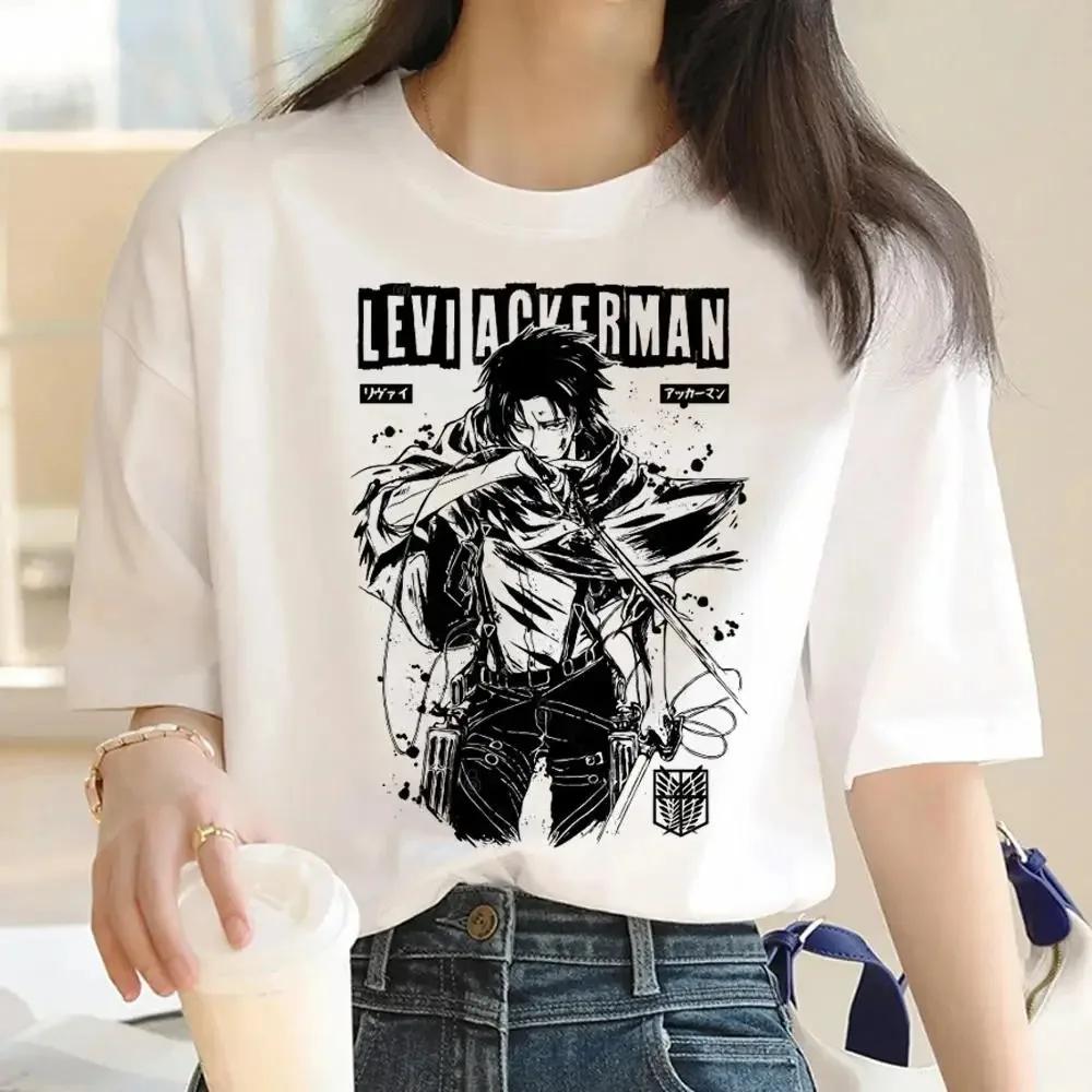 2024 New Anime Attack Titan Graphic Printing Harajuku T-Shirt Casual Fashion Short Sleeve Plus Size T-Shirt Ladies Short Sleeve