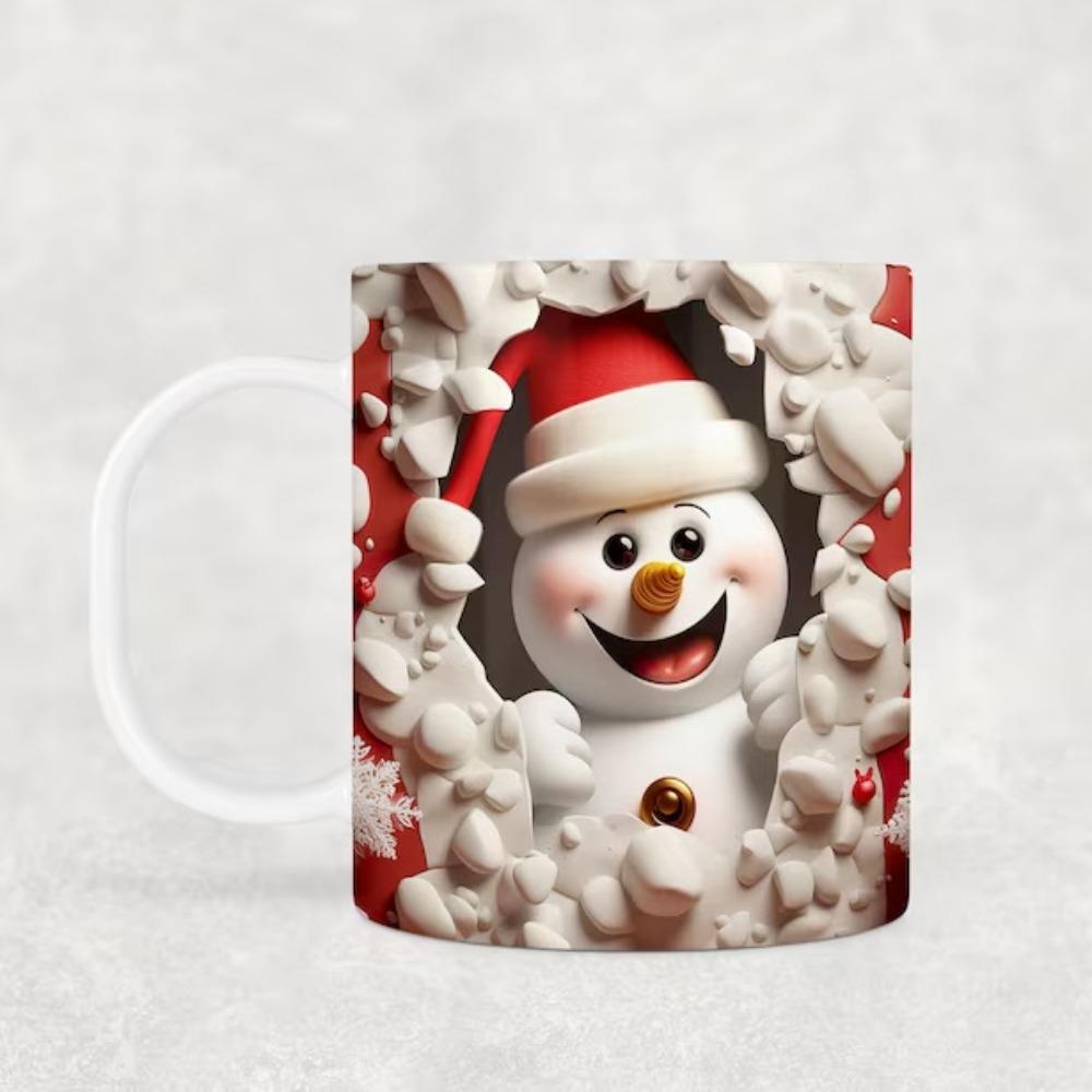 Christmas snowman ceramic coffee mug tea cup