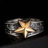 Plain and Trendy Men's Star Tail Ring Retro Five-pointed Star Ring