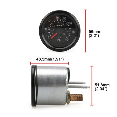 Neues Universelles Zeiger-Doppelskala-Anzeige-Barometer 0-10 BAR / 0-150 PSI Instrument