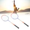 2 Pcs Badminton Racket Ferroalloy One Piece Skidproof Handle Orange Badminton Racquets Set for Beginner Professional