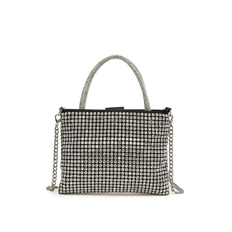 Modern Geometric Pattern Kids Crossbody Bag With Eye-catching Rhinestones For Boys And Girls Horizontal Diamond Handle