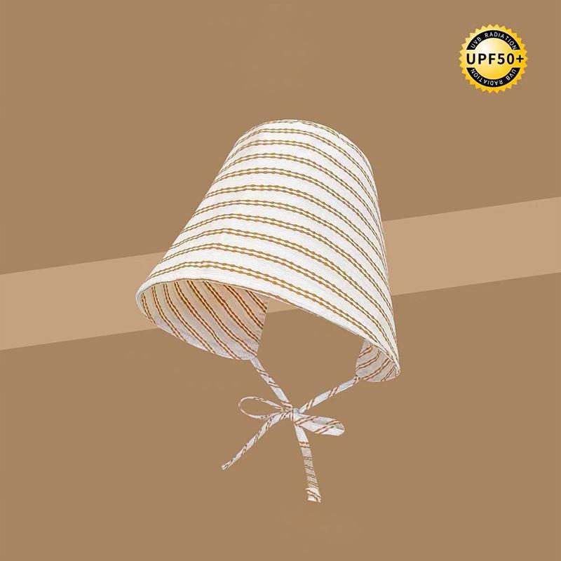 New Summer Women'S Striped Bucket Hat Japanese Style Wide Brim Sun Protection Hat Versatile Sun Hat