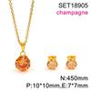 Popular in Europe and The United States, Round Color Zircon Titanium Steel Set, Versatile Exquisite Women's Collarbone Chain Earrings, Versatile 2026