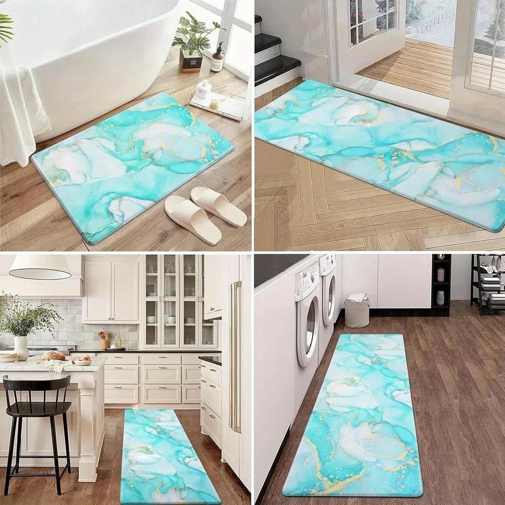 1PC Paw Prints Kitchen Rug Non-Slip Door Mats Pop Design Bathroom Rug Bath Mat Carpet for Home Sink Laundry Decor