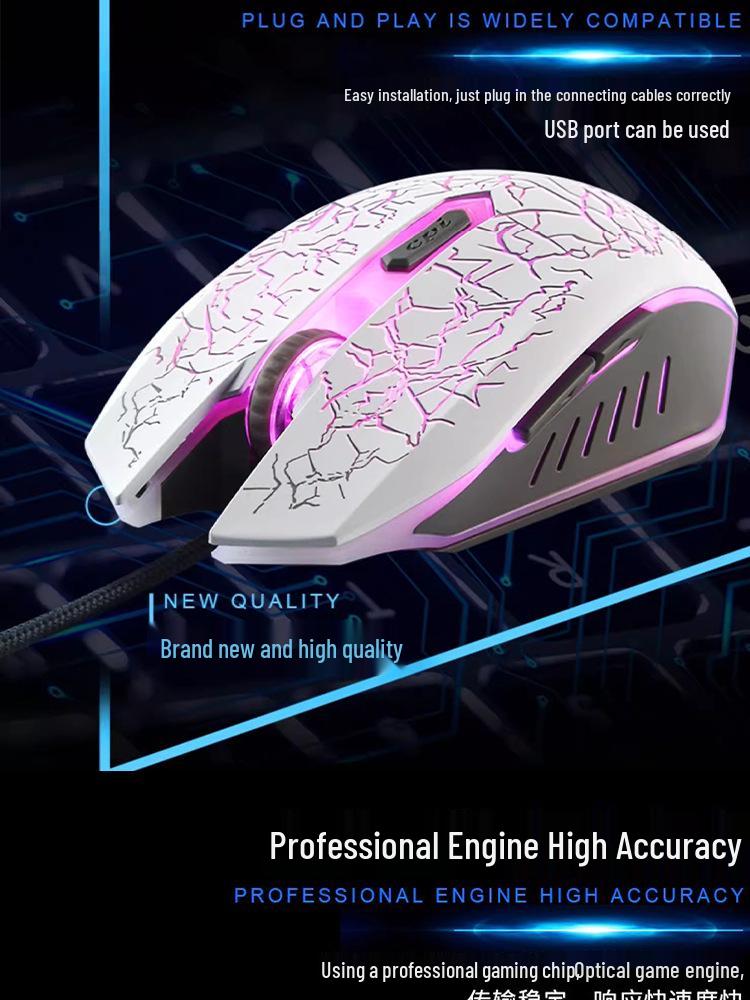 GX810 Wired Gaming Set: Mechanical Feel Keyboard, Mouse & Luminous Headset for Esports and Office.
