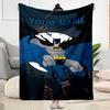 Super Batman Customize Text Blanket Lightweight Personalized Blanket Durable Comfort Versatile for Livingroom Nap Couch Seaside