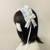 Lace Bowknot Hairhoop for Women Girl Sweet Ribbon Lace Headband Cosplay Costume Party Headdress for Anime Show