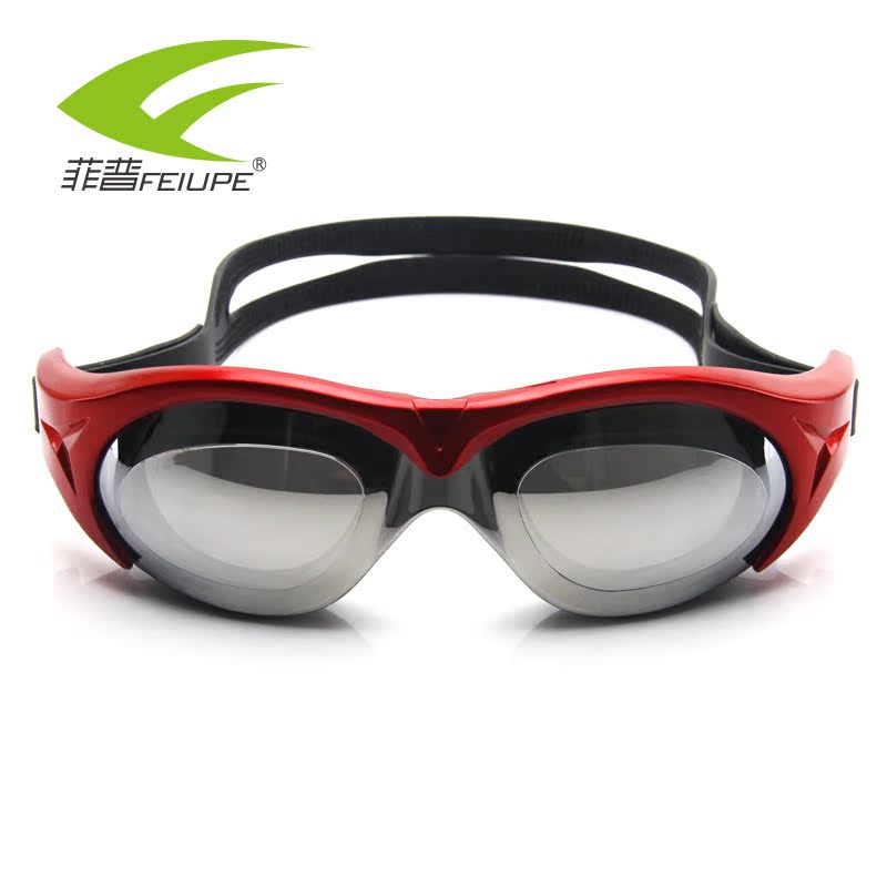 Authentic Extra-large frame swimming goggles Electroplating Waterproof Anti-fog swimming goggles Male/Women s fashion style красный