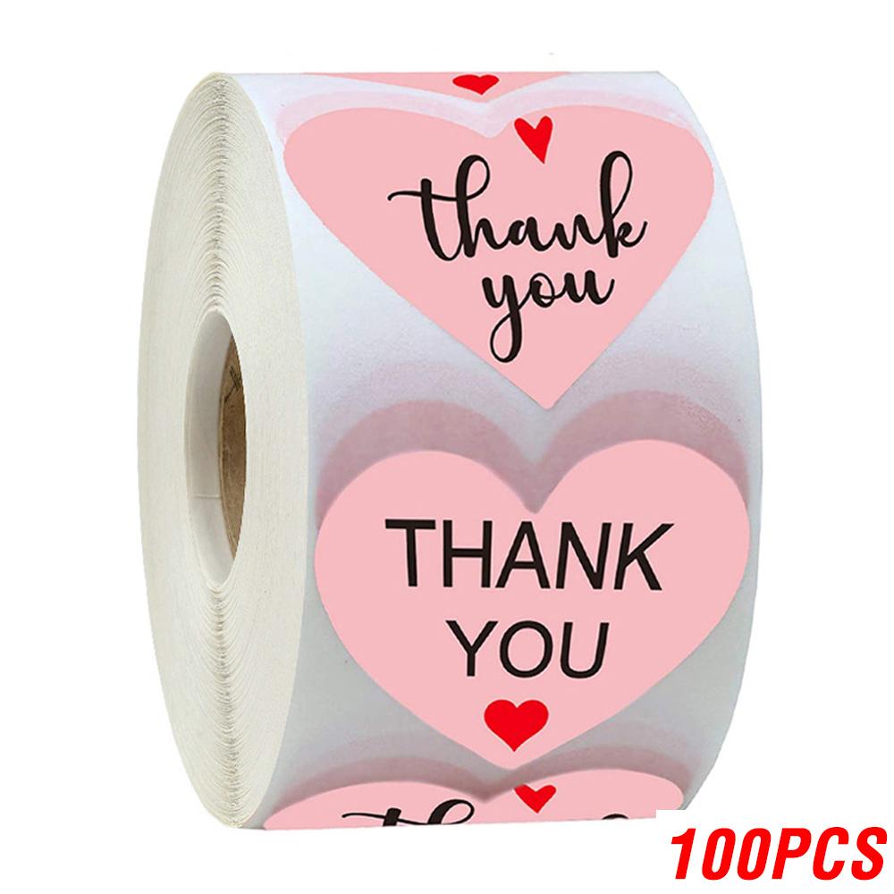 100-500pcs Round Thank You Stickers for Envelope Seal Labels Gift Packaging Decor Birthday Party Scrapbooking Stationery Sticker