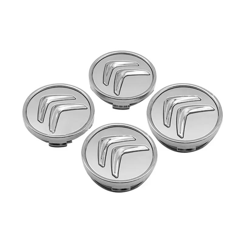Citroën Logolu Jant Göbek Kapağı ABS+Metal Alaşımlı Jant Kapağı C3 C4 C5 C1 Berling Xsara Picasso için Yedek Jant Jant Kapağı Amblem Seti