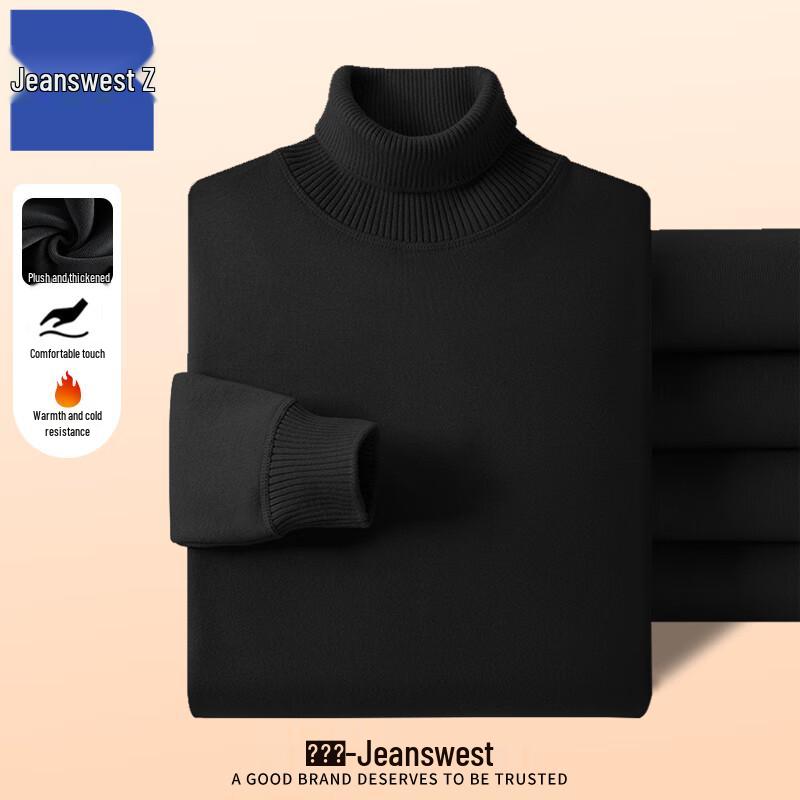 

Jeanswest Men s Winter Plus Velvet Semi-High Neck Pullover Sweater ANJ24 3XL