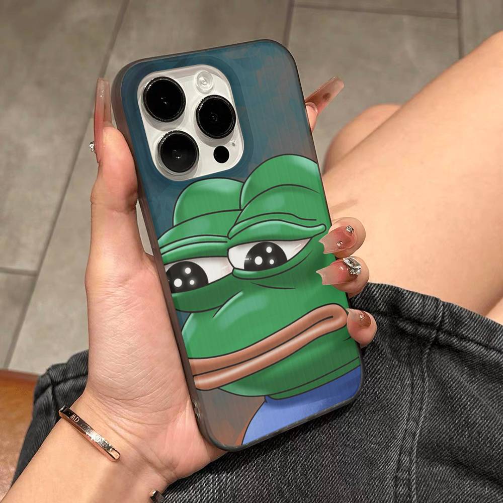 Internet Meme Sad Pepe The Frog Phone Case For IPhone 17 16 15 14 Plus 11 12 13 Pro Max Shockproof Protection Soft Back Cover