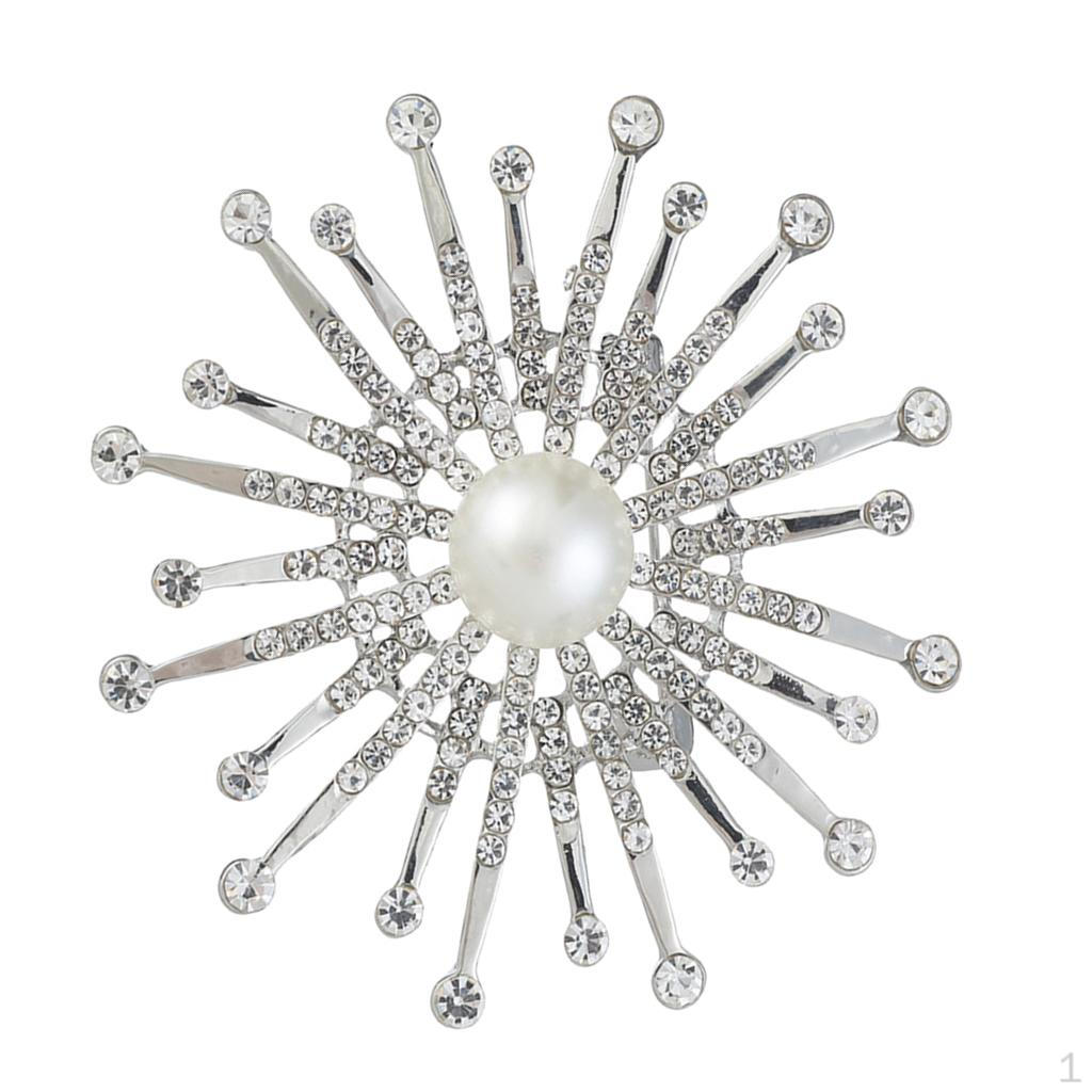 

Brooch with Pearl Beads Lapel Pin Bridal Wedding Jewelry серебряный