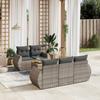 Vidaxl 6-Cz. Garden Furniture Set With Cushions, Grey, Poly Rattan