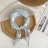 Triangle Scarf Small Fresh Headscarf Retro Silk Scarf Literary Flower Scarf Thin Gauze Scarf Headscarf Headband Tied Hair