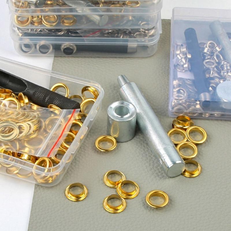 Grommets Eyelets Set with Install Tool Eyelet Punch Kits for Leathers Belt Shoes